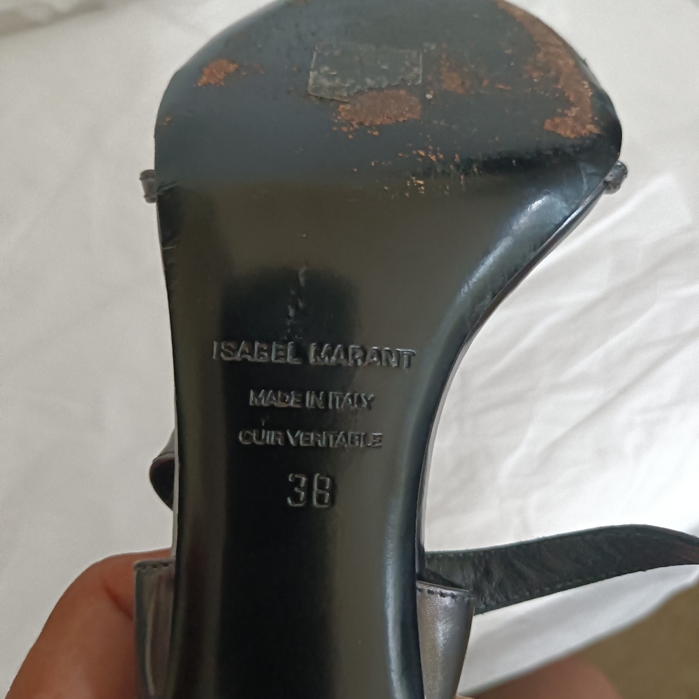 Isabel marant metallic heels size 38 ankle strap - Picture 8 of 15